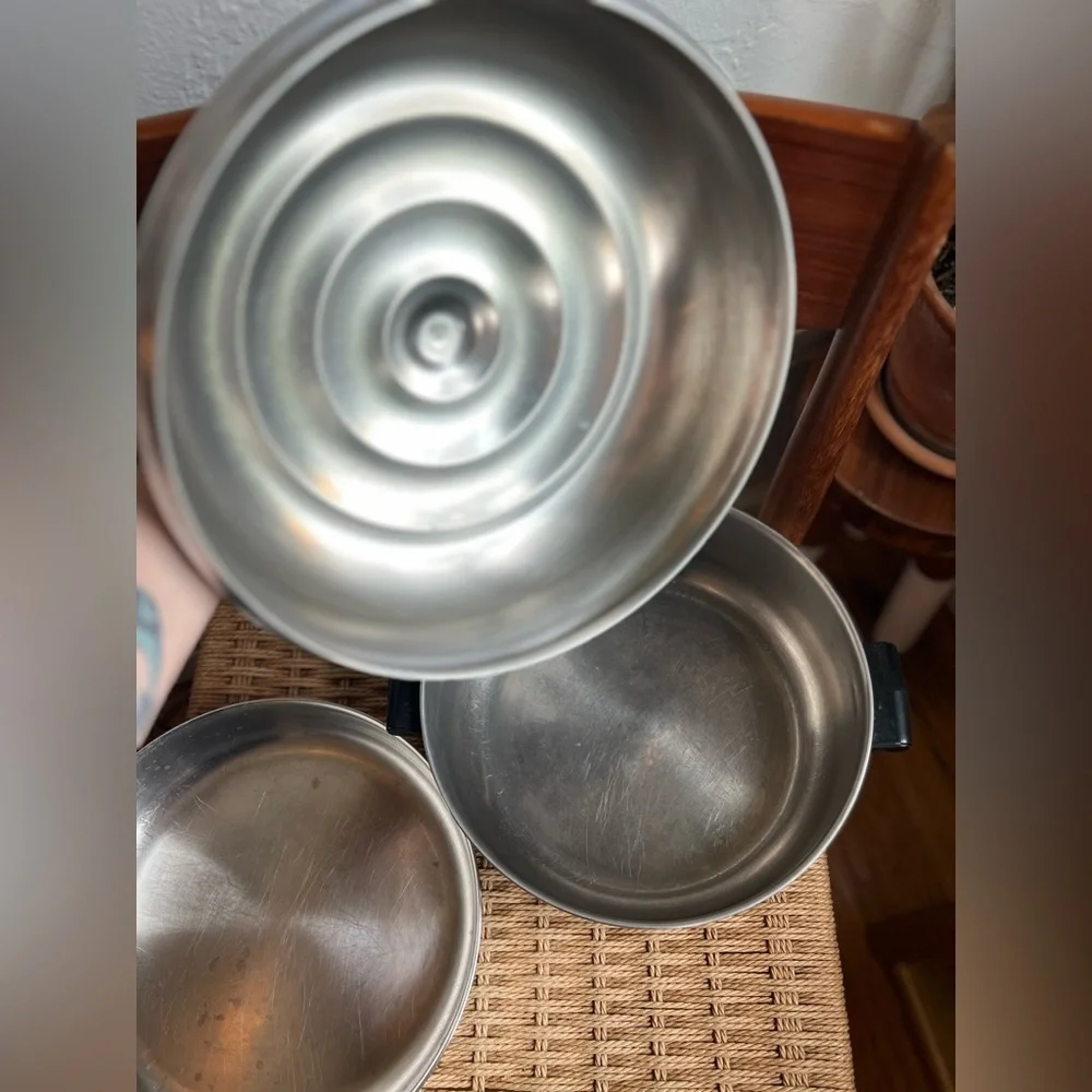 Vintage Farberware USA 10” Skillet & Dutch Oven Set w/ Dome Lid Stainless